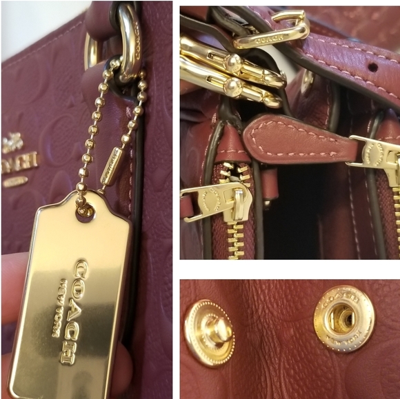 COACH SET SIGNATURE HANDBAG PURSE BAG + WALLET - Picture 3 of 12